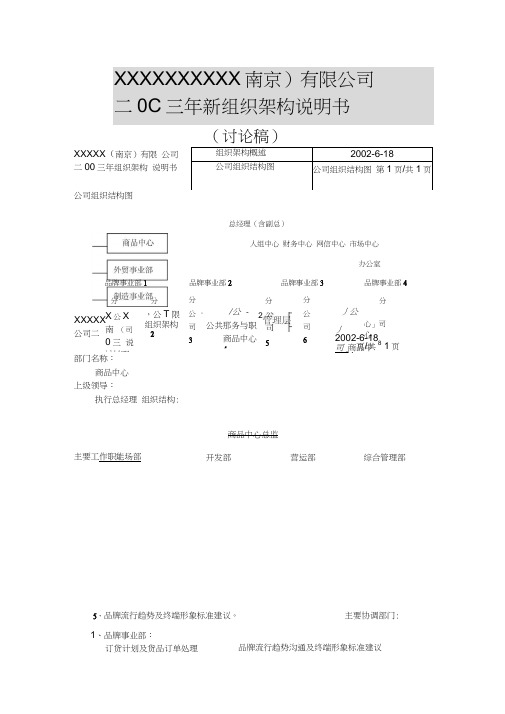 公司新组织架构说明书