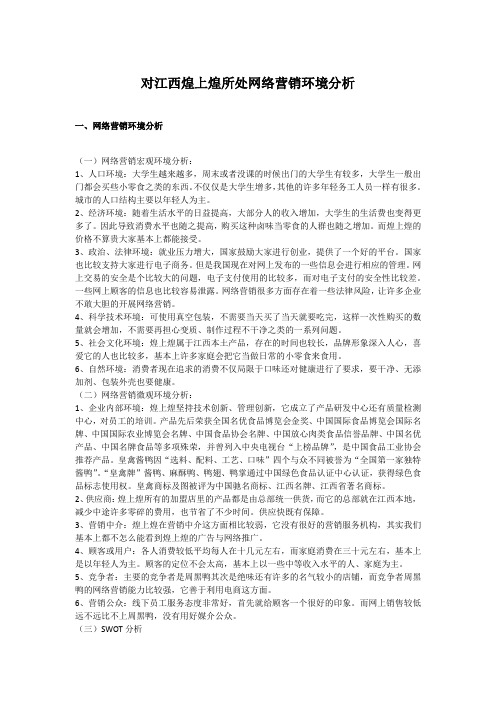 对江西煌上煌所处网络营销环境分析