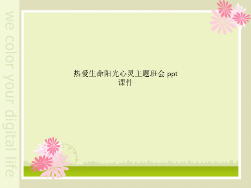 热爱生命阳光心灵主题班会 ppt课件