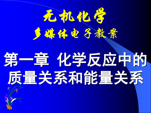 天津大学无机化学01 化学反应中的质量关系和能量关系课件