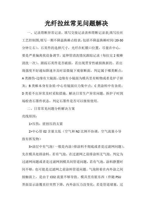 光纤拉丝常见问题与解决方案