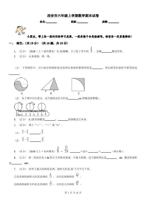 西安市六年级上学期数学期末试卷(练习)