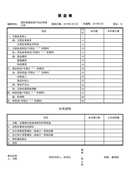 思晨房地产Excel-会计记账模板-录入凭证自动生成财务报表