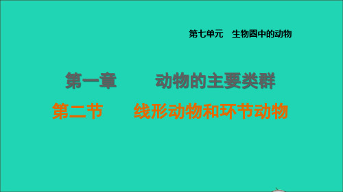 八年级生物上册第七单元生物圈中的动物第一章动物的主要类群第2节线形动物和环节动物课件鲁科版五四制