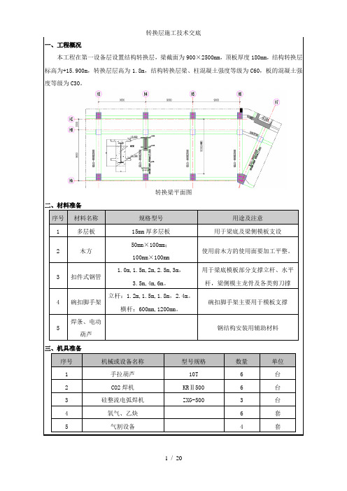 转换层施工技术交底