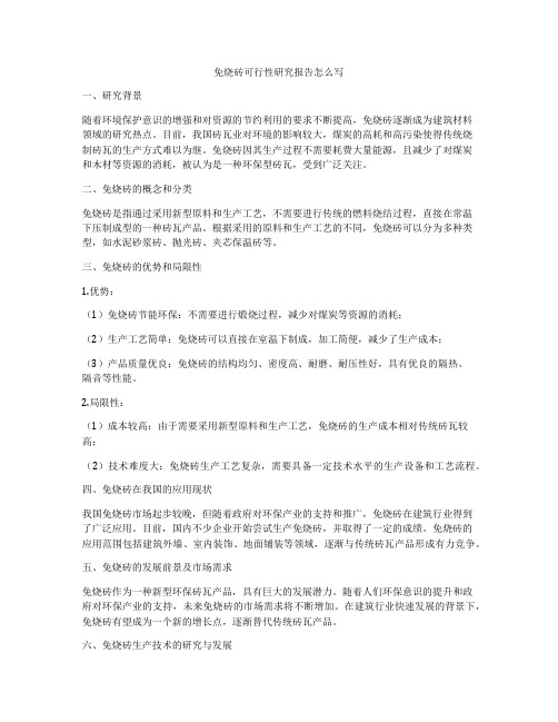 免烧砖可行性研究报告怎么写