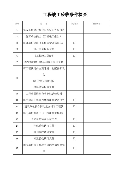 装饰装修工程验收资料表格