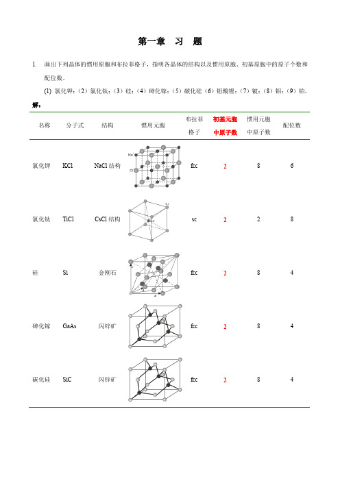 固体物理基础_课后答案_曹全喜编