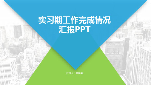 实习期工作完成情况汇报PPT