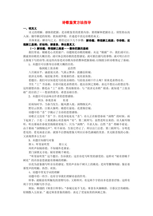 高考语文诗歌鉴赏专题之炼字(含答案)