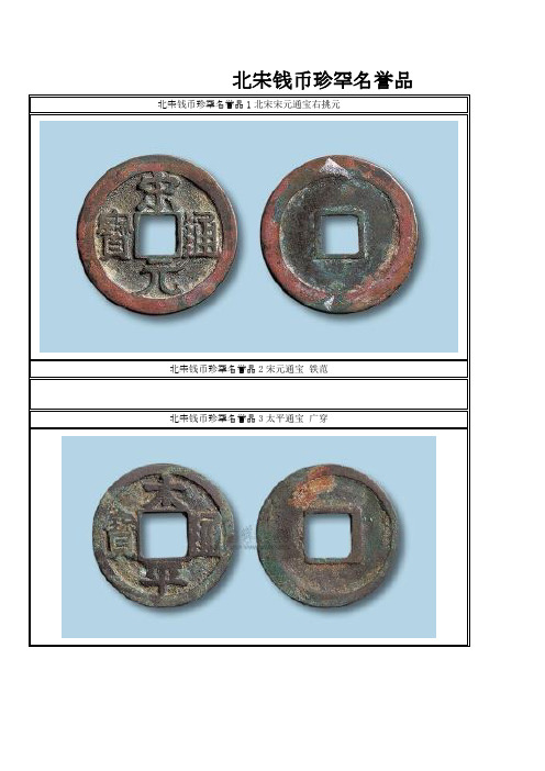 北宋钱币珍罕名誉品