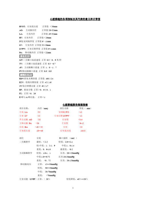 心脏彩超的各项指标正常值及其代表的意义-ivs正常值