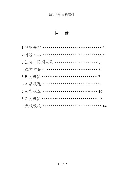 领导调研行程安排