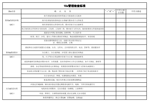 10S审核检查表