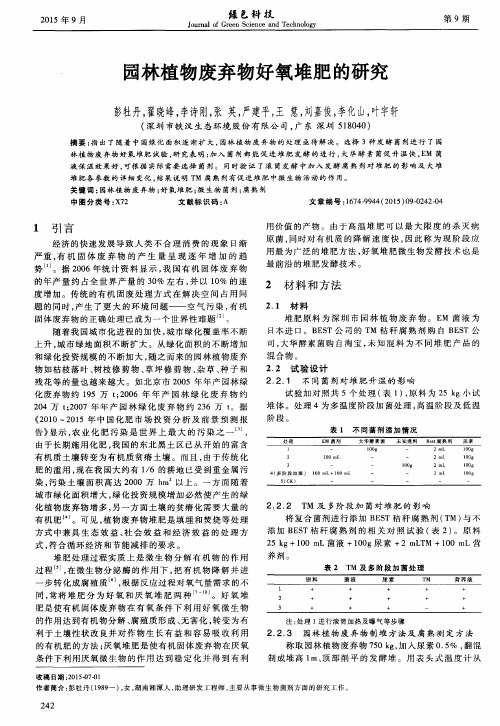 园林植物废弃物好氧堆肥的研究