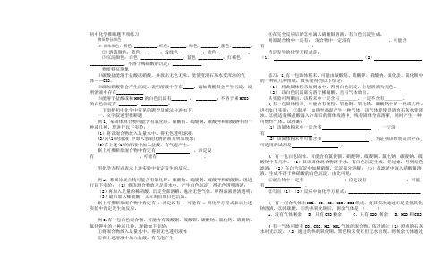 初中中考化学推断题专项练习