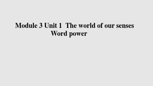 牛津译林版高中英语Module3 Unit1 Word Power(共22张PPT)