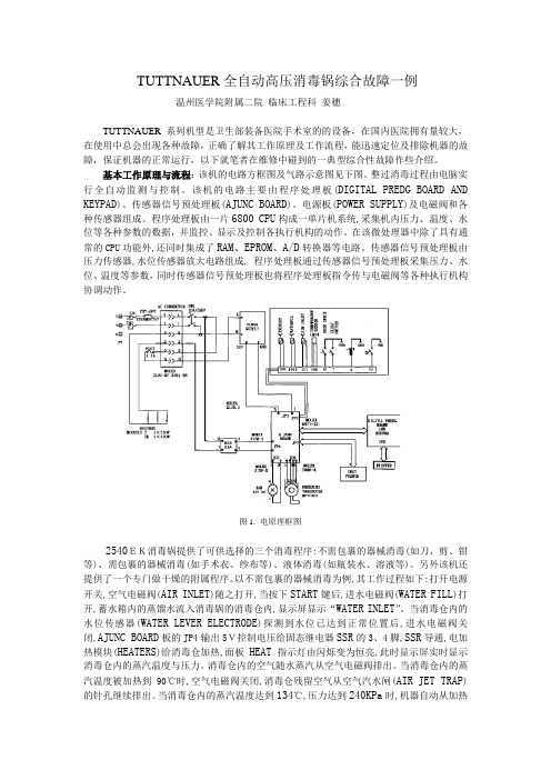 TUTTNAUER全自动高压消毒锅综合故障一例