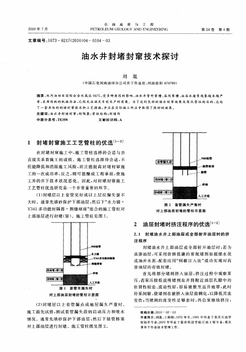 油水井封堵封窜技术探讨