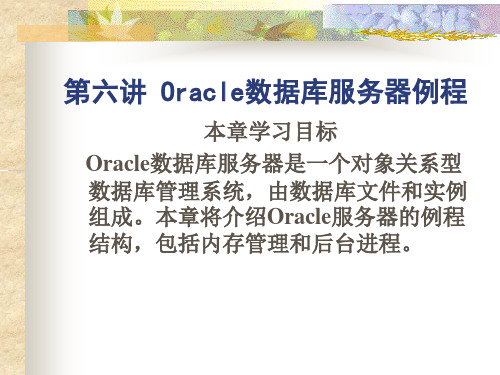 第六讲Oracle数据库服务器例程