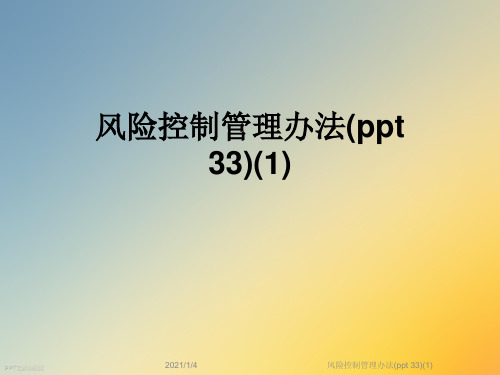 风险控制管理办法(ppt 33)(1)