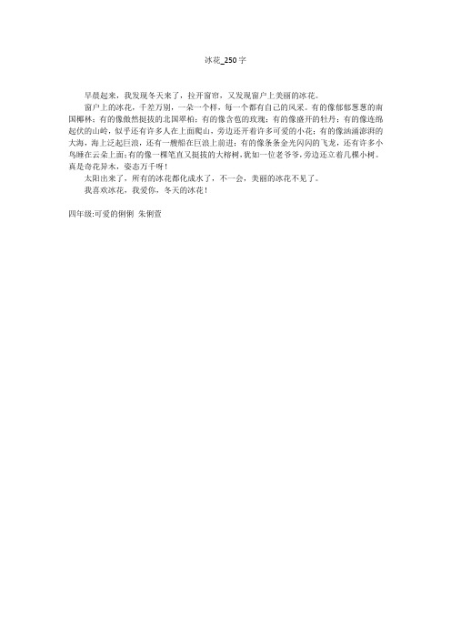 冰花(250字作文)