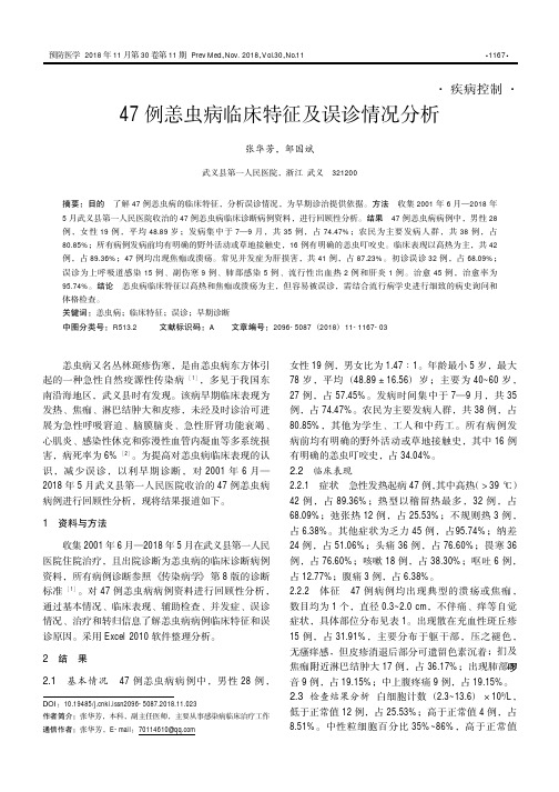 47例恙虫病临床特征及误诊情况分析