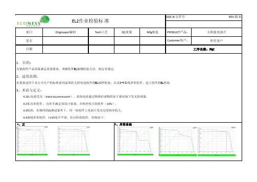 层压后EL检验标准