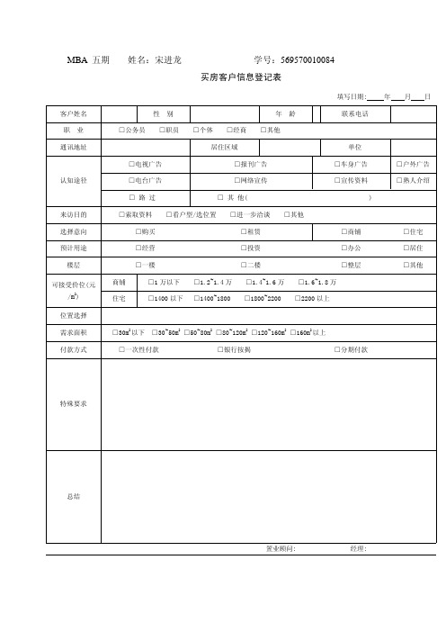 买房客户信息