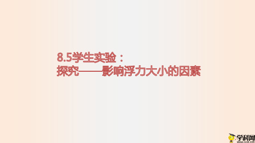 海南省华东师范大学第二附属中学乐东黄流中学八年级物理下册课件：85学生实验：探究影响浮力大小的因素