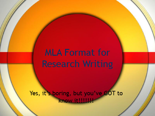 MLA Format for Research WritingMLA格式的研究写作 共14页