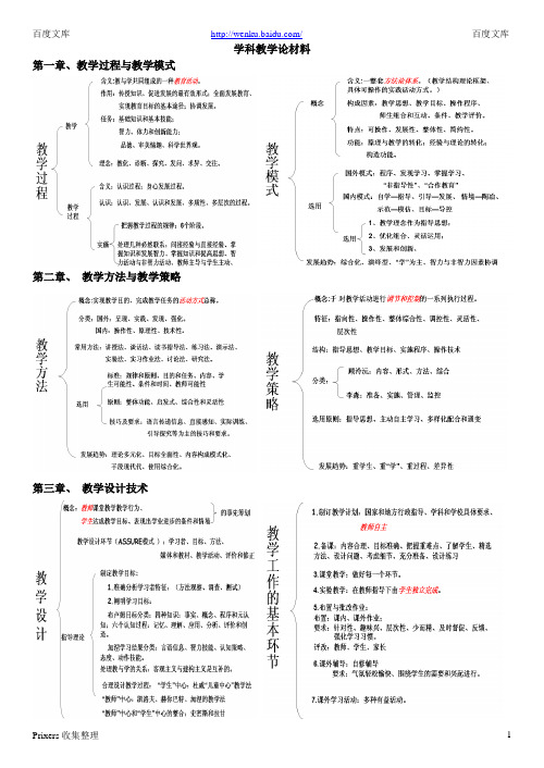 高中教师资格证考试《高中学科教学论》复习提纲