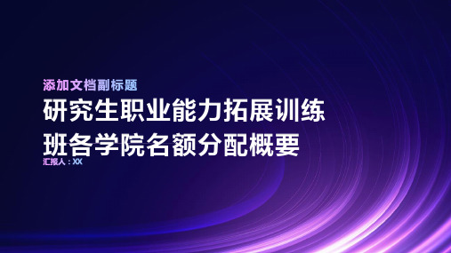 研究生职业能力拓展训练班各学院名额分配概要