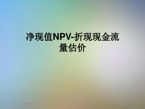 净现值NPV-折现现金流量估价