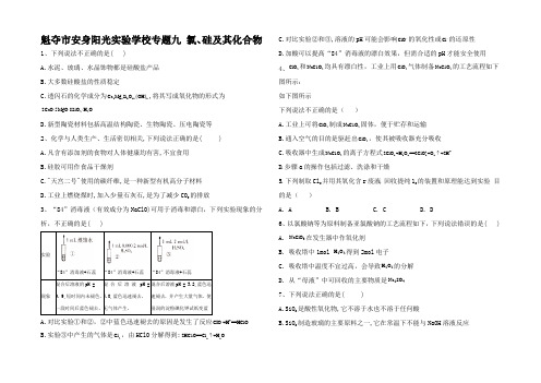 高考化学二轮复习九 氯硅和化合物试题