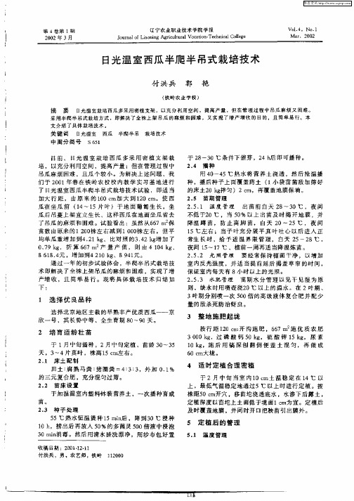日光温室西瓜半爬半吊式栽培技术