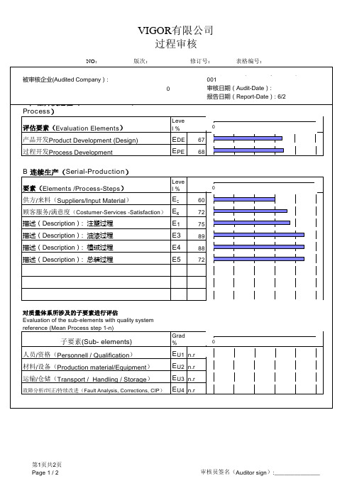 2015内审VDA6.3过程审核检查表