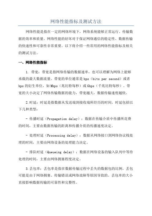 网络性能指标及测试方法