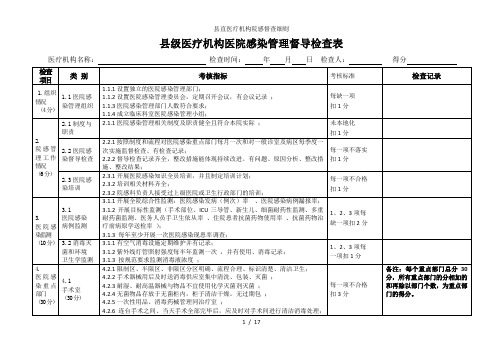 县直医疗机构院感督查细则