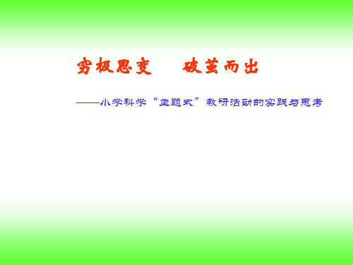 小学科学“主题式”教研活动的实践与思考