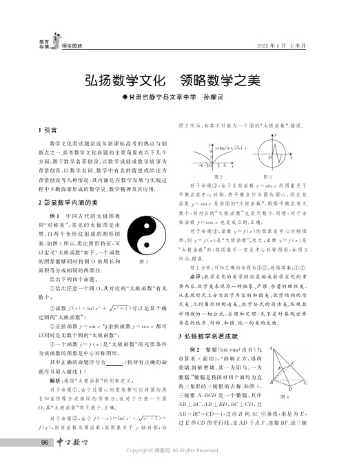 弘扬数学文化　领略数学之美