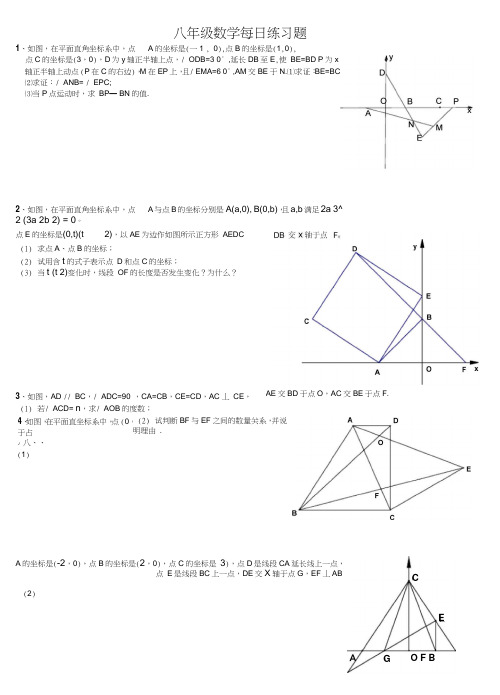 (完整word版)八年级寒假作业数学每日一题