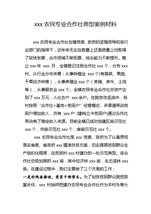 农民专业合作社典型案例材料