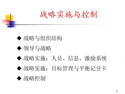 9 企业战略实施与控制