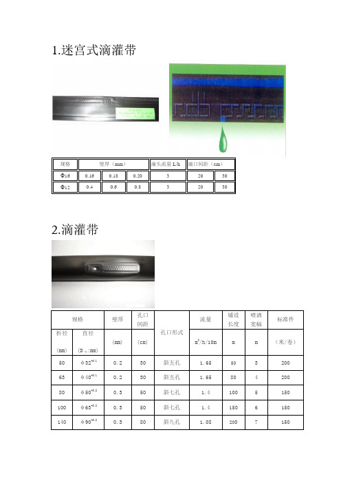 各种滴灌带介绍和标准