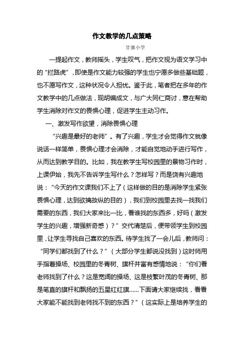 作文教学的几点策略