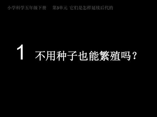 3-1  不用种子也能繁殖吗？