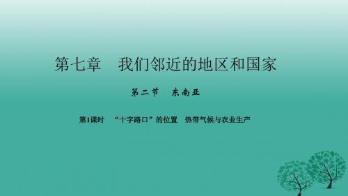七年级地理下册第七章第二节东南亚(第1课时“十字路口”的位置热带气候与农业生产)课件(新版)新人教版