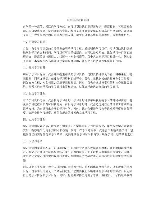 自学学习计划安排