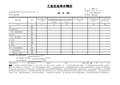 工业企业用水情况